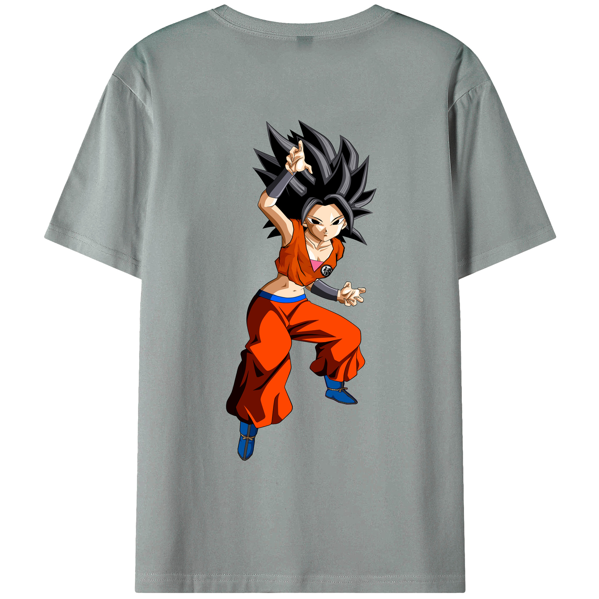 （画像用） ドラゴンボール カリフラ DRAGON BALL Caulifla 綿100％ メンズ半袖Tシャツ（バックプリント） 通気性